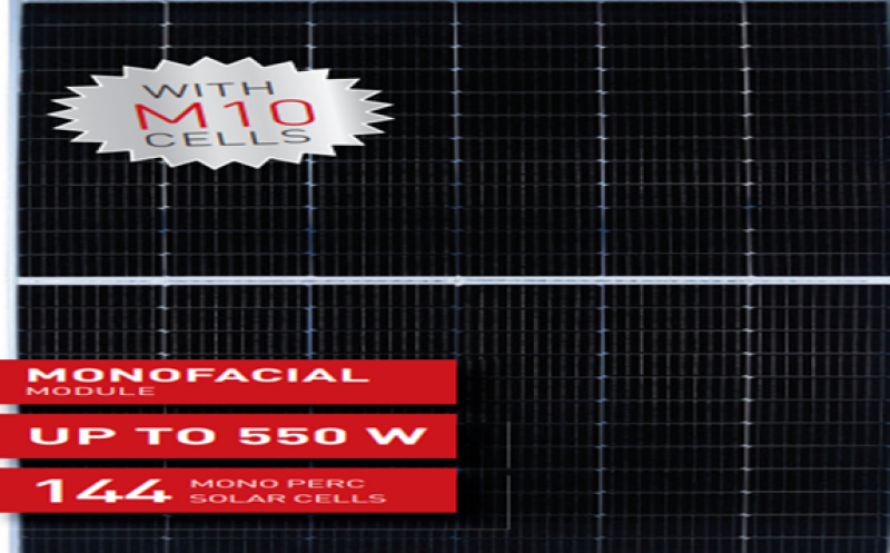 Vikram Solar Somera Series 10 monofacial module featuring 144 half-cells based on M10 wafer.  Image: Vikram Solar