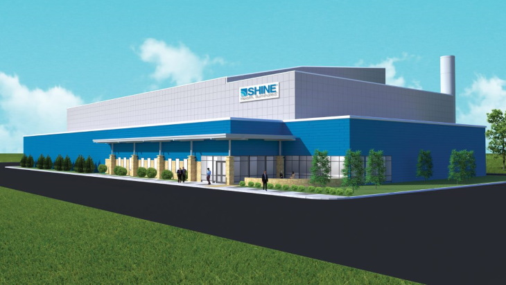 Rendering of the SHINE medical isotope production facility that will be built in Veendam, the Netherlands (Image: SHINE)
